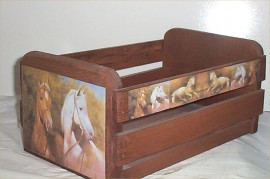 Gift Basket Empty Wood Crate Horse Decor Western Decoration Use for Gift Basket#2 b