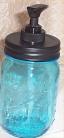 Mason Jar Soap pump Blue Lotion Dish Soap Dispenser Old Fashion Kitchen Decor