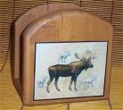 Moose Napkin Holder Solid Wood Lodge Kitchen Cabin New